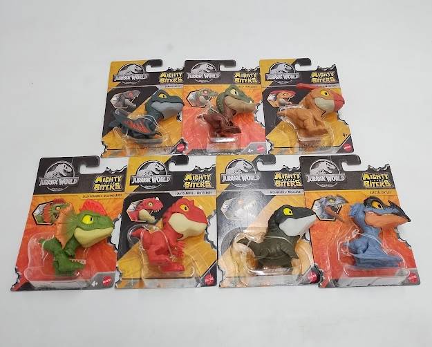 LOT OF 7!! Jurassic World Mighty Little Biters