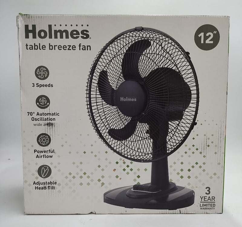 Holmes 12" Table Breeze Table Oscillating Fan Black SEE DETAILS