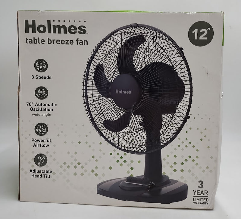 Holmes 12" Table Breeze Table Oscillating Fan Black SEE DETAILS