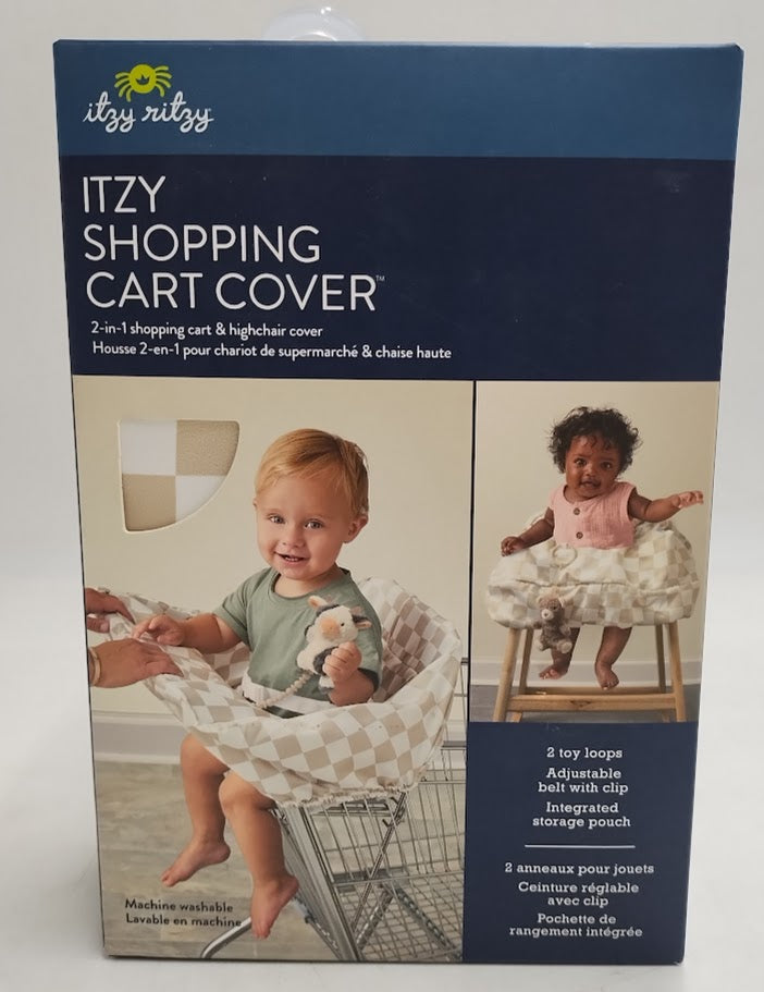 Itzy Ritzy Shopping Cart and High Chair Cover - Taupe Checkerboard