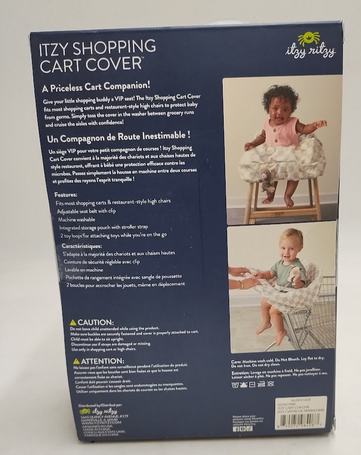 Itzy Ritzy Shopping Cart and High Chair Cover - Taupe Checkerboard
