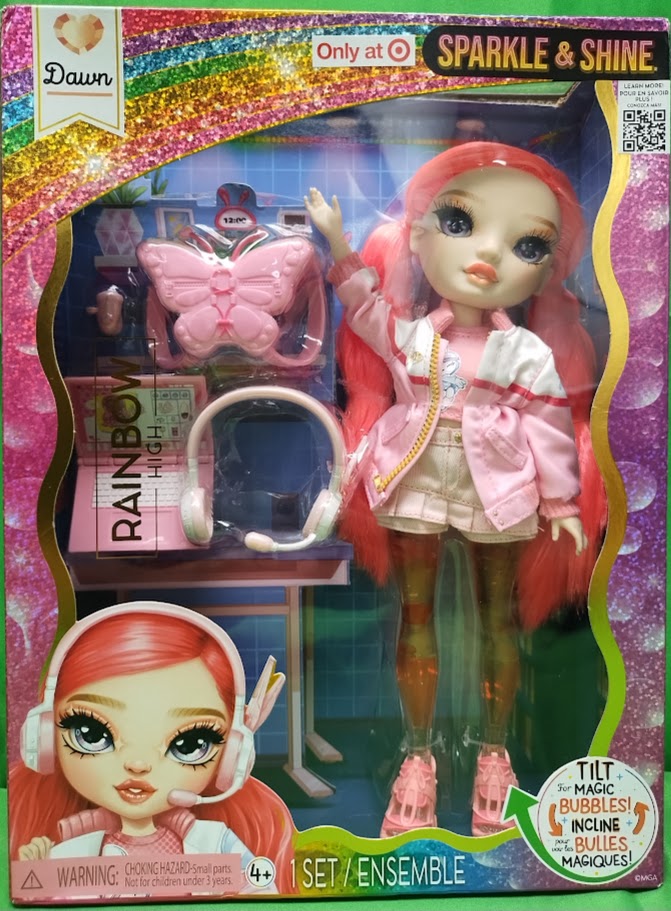 Rainbow High Sparkle and Shine Dawn Magic Bubbles Legs Red Coral 11" SEE DETAILS