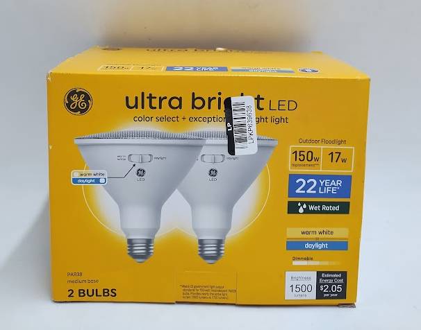 GE 2pk 150W PAR38 Light Bulbs Warm White