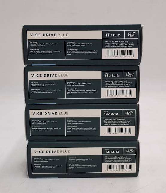 LOT OF 4 !! Vice Golf Drive Golf Balls (Blue) - 12 BALLS TOTAL - SEE DETAILS