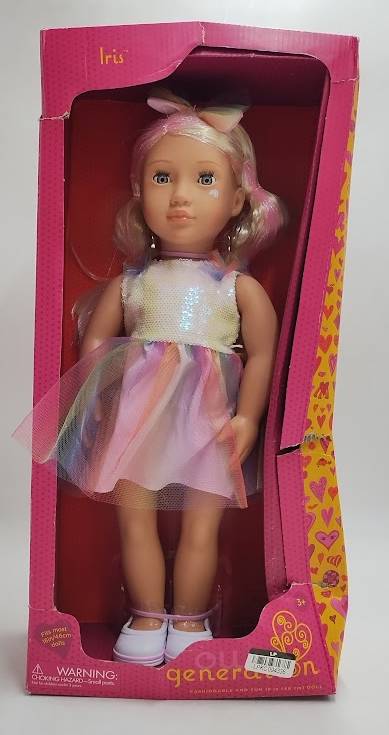 Our Generation Iris 18" Fashion Doll with Rainbow Dress SEE DETAILS
