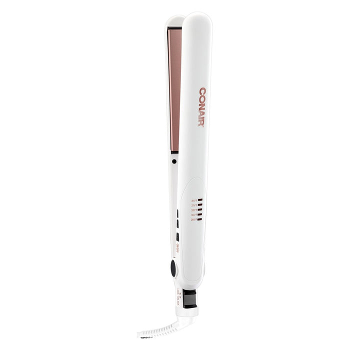 Conair Double Ceramic Flat Iron - White - 1 inch flat iron