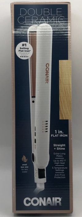 Conair Double Ceramic Flat Iron - White - 1 inch flat iron