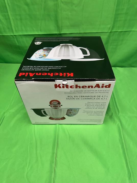 KitchenAid 5qt Black Studded Ceramic Bowl