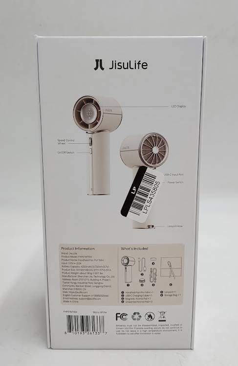 JISULIFE Handheld Portable Fan Pro1 Mini Starry White **PRE OWNED**