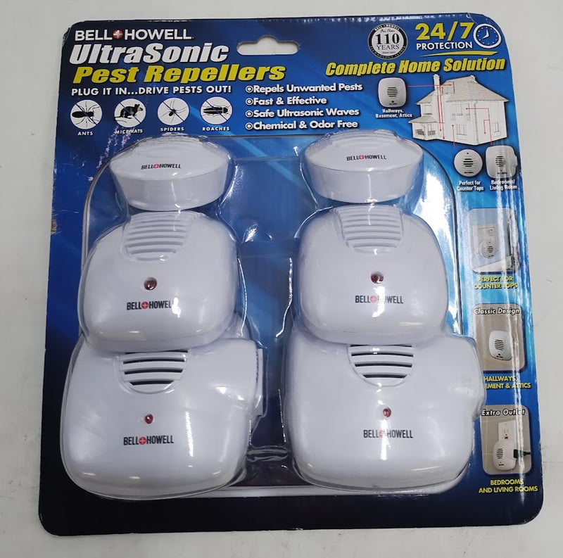 The Bell And Howell Ultrasonic Pest Repeller Plug In Device Complete Kit 6 Pack, Effectively Aids To Repel Mice, Bugs, Rats, Rodents, Mosquitos, Roaches, Spiders And Ants Chemical, Odor And Sound Free
