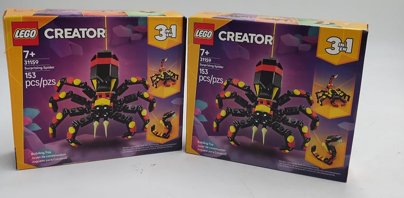 2 PACK LEGO Creator 3 in 1 Wild Animals Surprising Spider Building Toy 31159