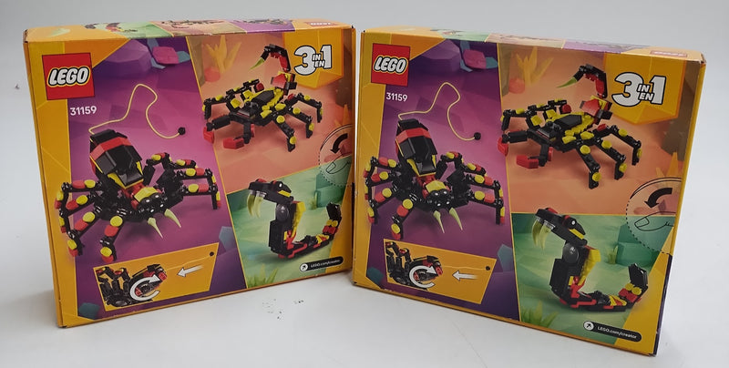 2 PACK LEGO Creator 3 in 1 Wild Animals Surprising Spider Building Toy 31159
