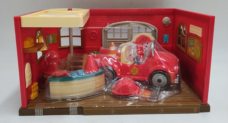 Li'l Woodzeez Honeysuckle Safety Department - 16pc Toy Fire Station Playset