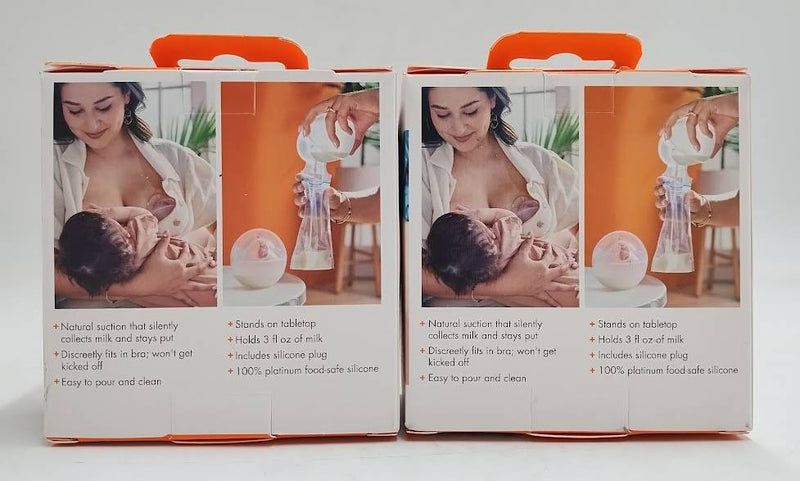LOT OF 2 Boon Trove Silicone Breast Pump 3oz BPA-Free Includes Storage Bag Plug