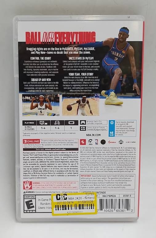 NBA 2K26 - Nintendo Switch - PRE-OWNED SEE DETAILS