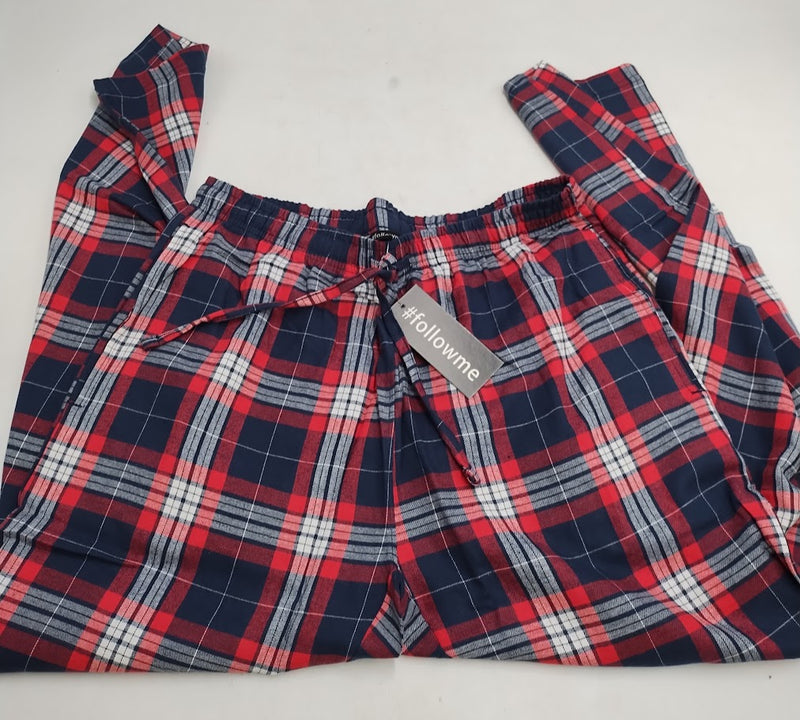 Microfleece Men’s Buffalo Plaid Pajama Pants BLUE RED WHITE M