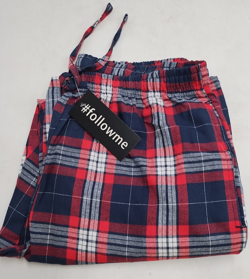 Microfleece Men’s Buffalo Plaid Pajama Pants BLUE RED WHITE M