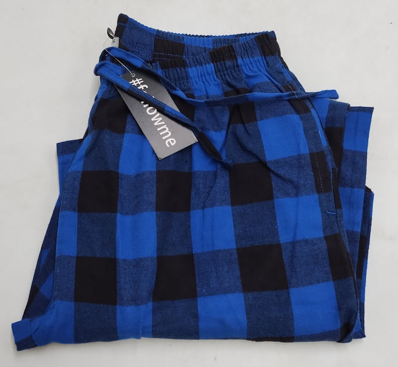 Polar Fleece Pajama Pants for Men's Sleepwear PJs BLUE BLACK MED