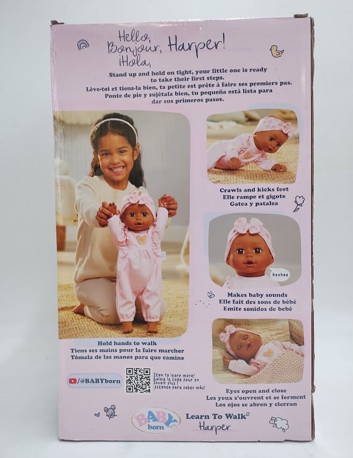 BABY Born Learn to Walk Baby Doll Harper - Dark Brown Eyes SEE DETAILS