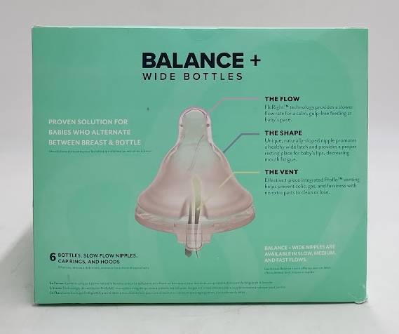 Evenflo 6pk Balance Wide-Neck Anti-Colic Baby Bottles 9oz: BPA-Free SEE DETAILS