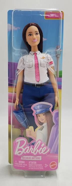 Barbie Careers Pilot Doll & Accessory, Removable Uniform & Shoes with Hat