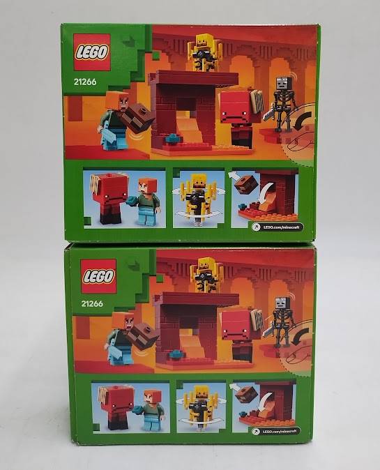 LOT OF 2 !! LEGO Minecraft The Nether Lava Battle Toy Figures 21266