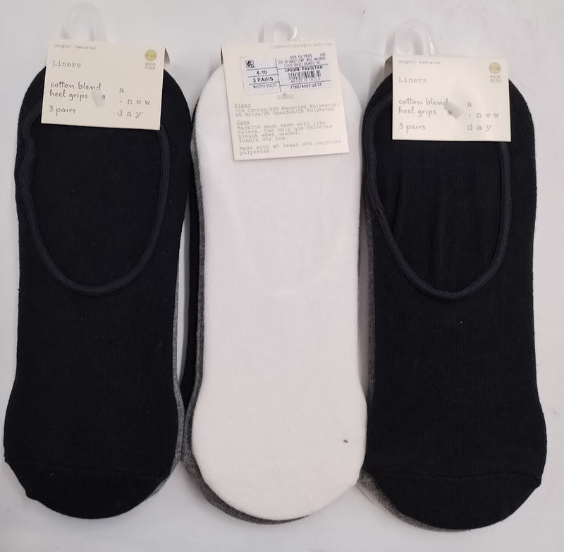 LOT OF 3 Women's 3pk Liner Socks (4-10) 9 PAIRS TOTAL