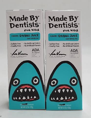 LOT OF 2 Made by Dentists Kids' Shark Toothpaste Watermelon 4.2oz EXP 01/27