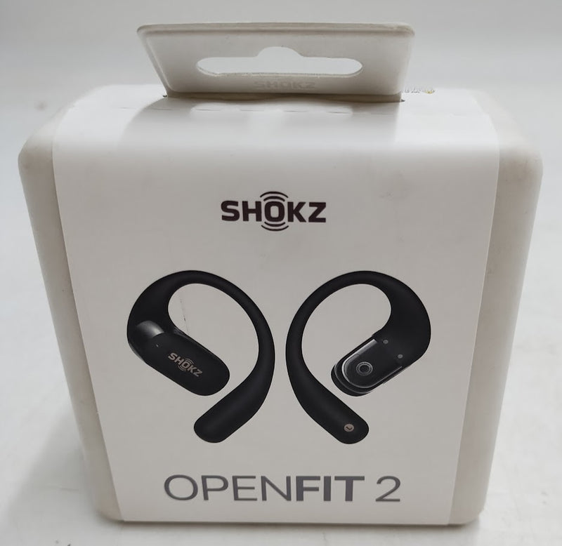 Shokz OpenFit 2 True Wireless Bluetooth Headphones - Black T920-ST-BK-US: USB-C Connection, Built-In Mic, Sweat-Resistant, Silicone Ear Cushions