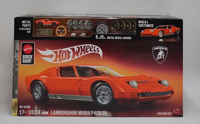 Mattel Brick Shop Hot Wheels '71 Lamborghini Miura P400 SV Building Kit 1523pc