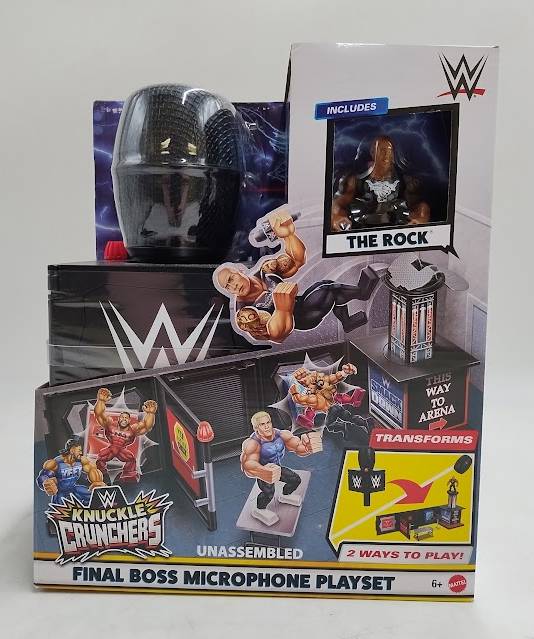 WWE Knuckle Crunchers The Rock's Microphone Playset Action Figure SEE DETAILS