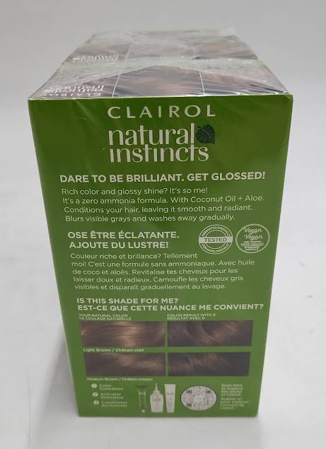 LOT OF 3 Instincts Clairol Demi-Permanent Hair Color Dye Cream Kit 6 Light Brown