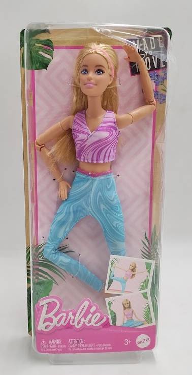 Barbie Made to Move Blonde Fashion Doll Removable Sports Top & Pants SEE DETAILS