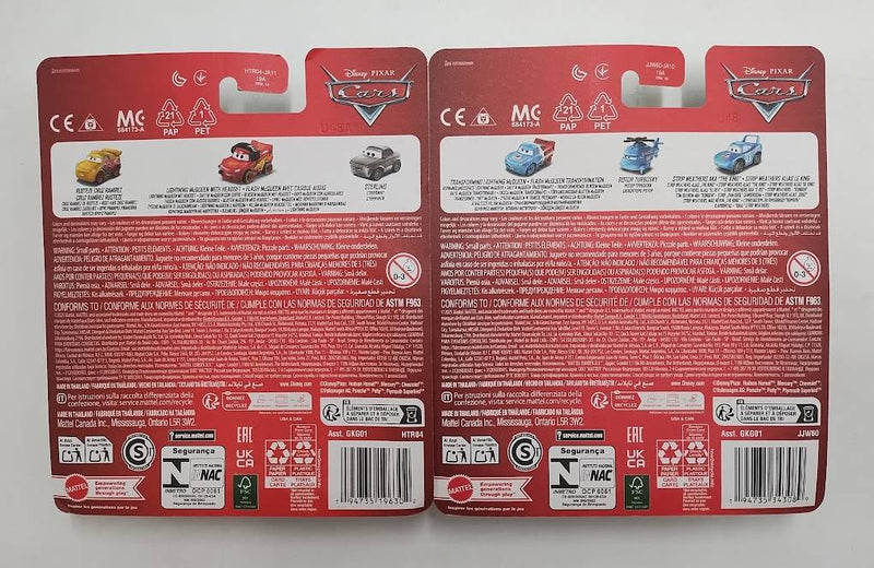 2 PACK!!! Disney Pixar Cars Mini Racers 3Pack (6 TOTAL MINI RACERS - SEE PHOTOS)