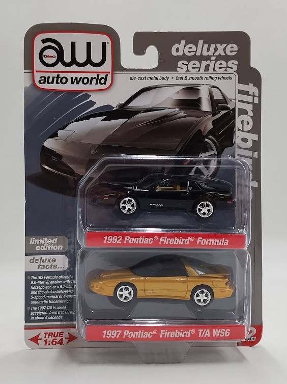 Auto World Deluxe 1997 Firebird&1992 Firebird Formula Toy 1:64 SEE DETAILS