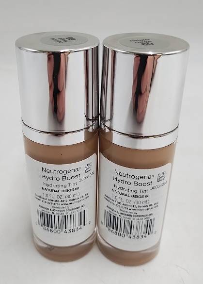 LOT OF 2!! Neutrogena Hydro Boost Hydrating Tint Foundation - 60 Natural Beige