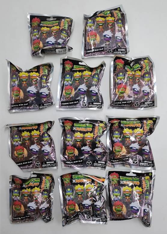 LOT OF 11!!! Monogram International Bag Clip EC 7 TMNT x Naruto Figure