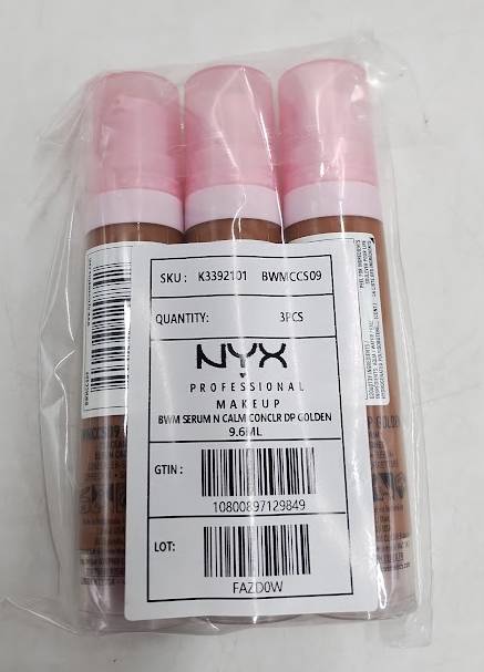 LOT OF 3 NYX Professional Makeup Bare Me Concealer - 0.32 fl oz - 09 Deep Golden