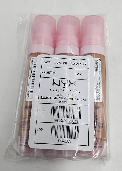 LOT OF 3 NYX Professional Makeup Bare With Me Serum Concealer- 07 Medium