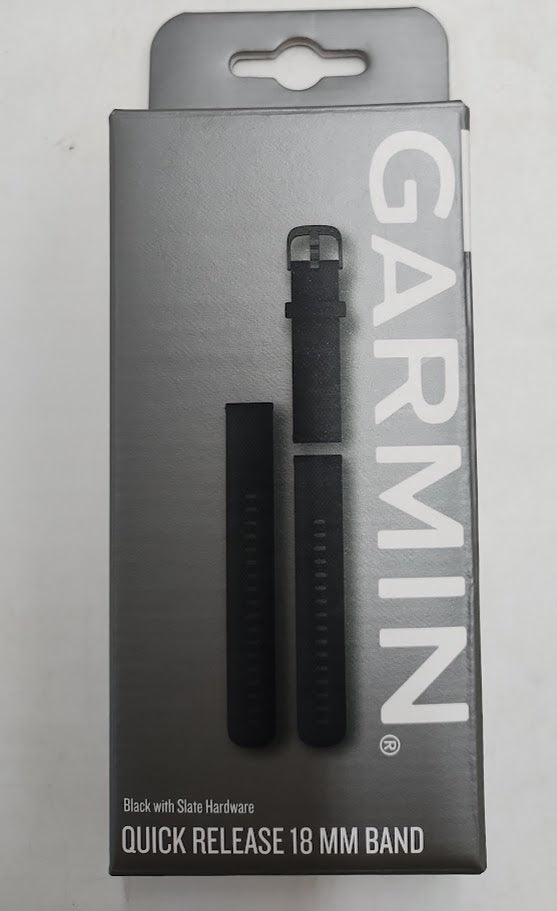 Garmin Quick Release Bands 18mm Black with Slate Hardware