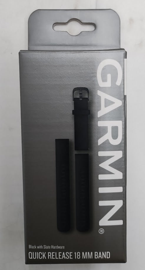 Garmin Quick Release Bands 18mm Black with Slate Hardware