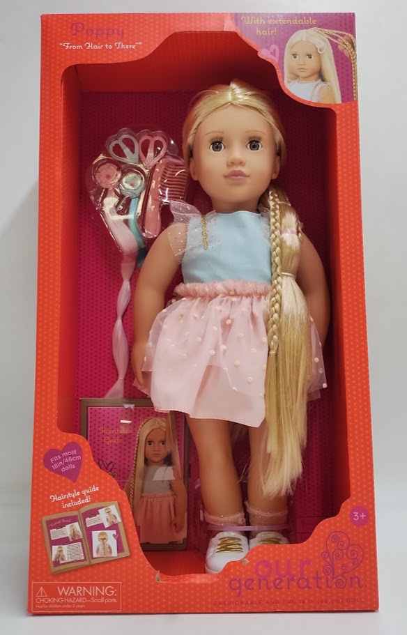 Our Generation Poppy 18" Hair Grow Doll with Hair Clips SEE DETAILS