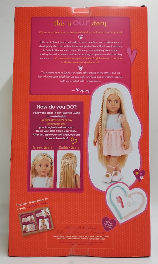 Our Generation Poppy 18" Hair Grow Doll with Hair Clips SEE DETAILS