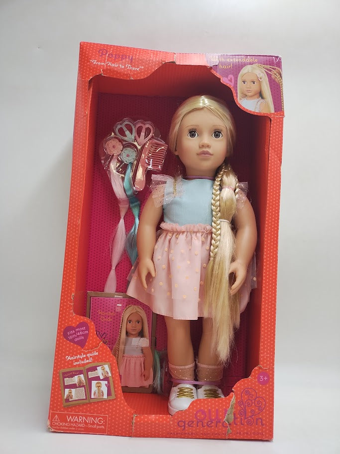 Our Generation Poppy 18" Hair Grow Doll with Hair Clips SEE DETAILS