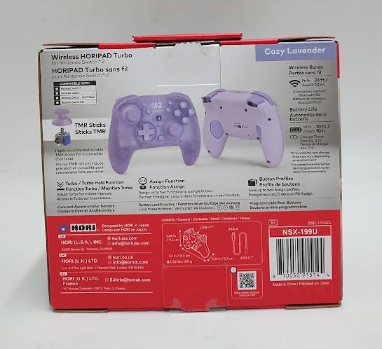 HORI Wireless HORIPAD Turbo (Cozy Lavender) for Nintendo Switch 2