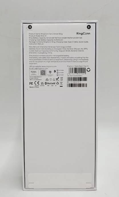 RingConn® Gen 2 Ultra-Thin Smart Ring - Matte Black, Size: 10