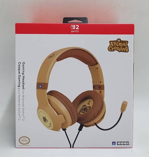 HORI Wired Animal Crossing Gaming Headset (Wood Brown) for Nintendo Switch 2