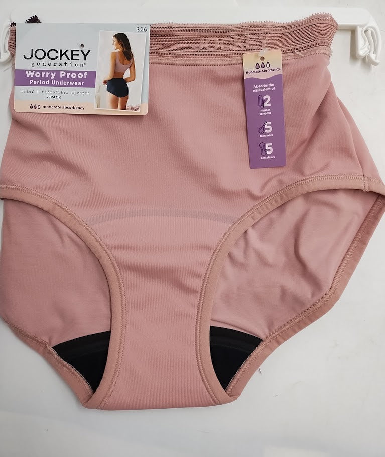 Jockey Generation Women's Period Undies Briefs 2pk  XS