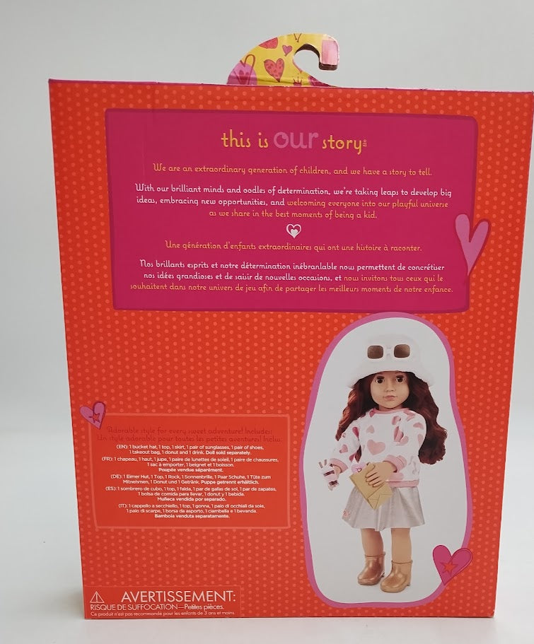 Our Generation Furry Fun Heart-Print Sweater & Skirt Outfit