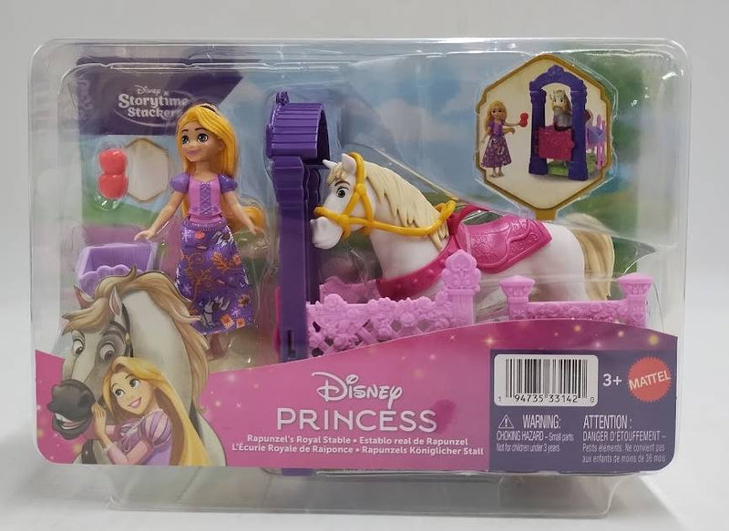 Disney Princess Rapunzel & Maximus Small Doll & Horse Set with Stable Playset